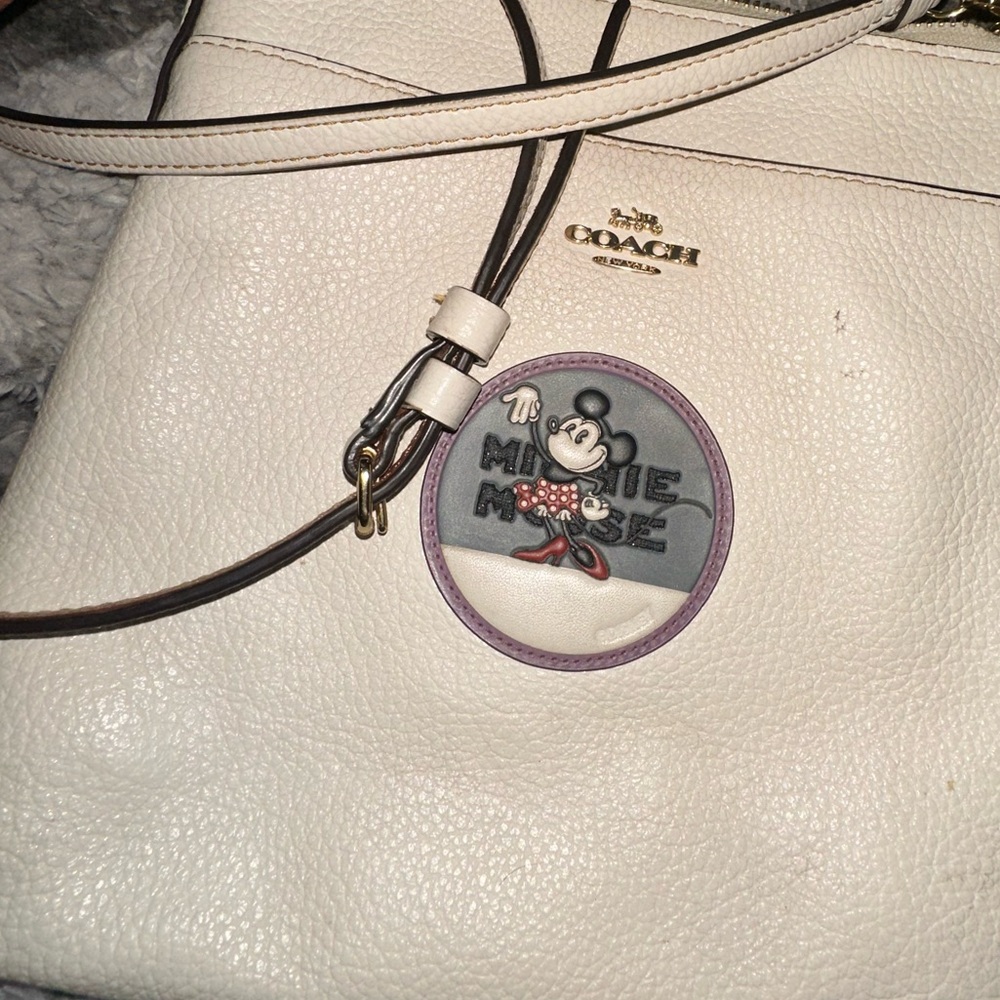 Coach Cream Crossbody Bag with Minnie Mouse Design
